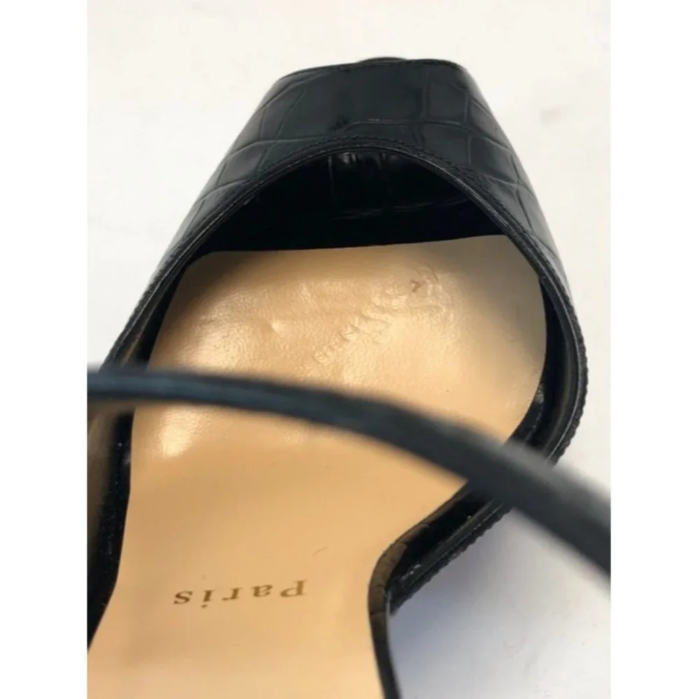 CHRISTIAN LOUBOUTIN Jenlove Alta Leather Croc Embossed Peep Toe Pumps EU:39 - Picture 11 of 12
